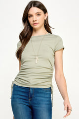 Side Ruched Detail Top | Mixtshop LLC