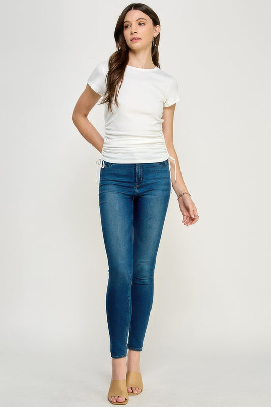 Side Ruched Detail Top | Mixtshop LLC