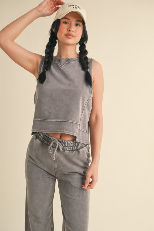 Mineral Wash Sleeveless Top | Mixtshop LLC