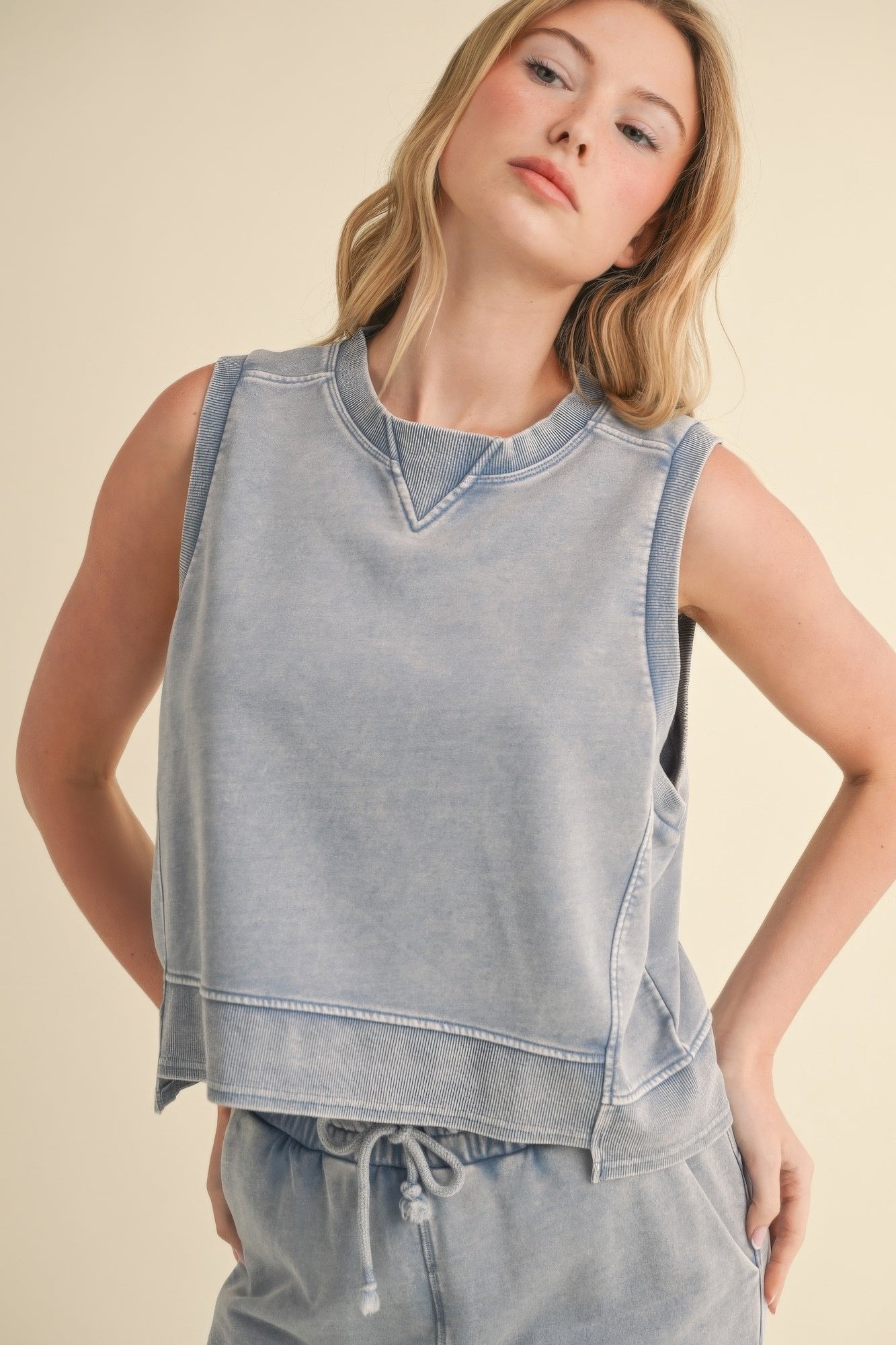 Mineral Wash Sleeveless Top | Mixtshop LLC