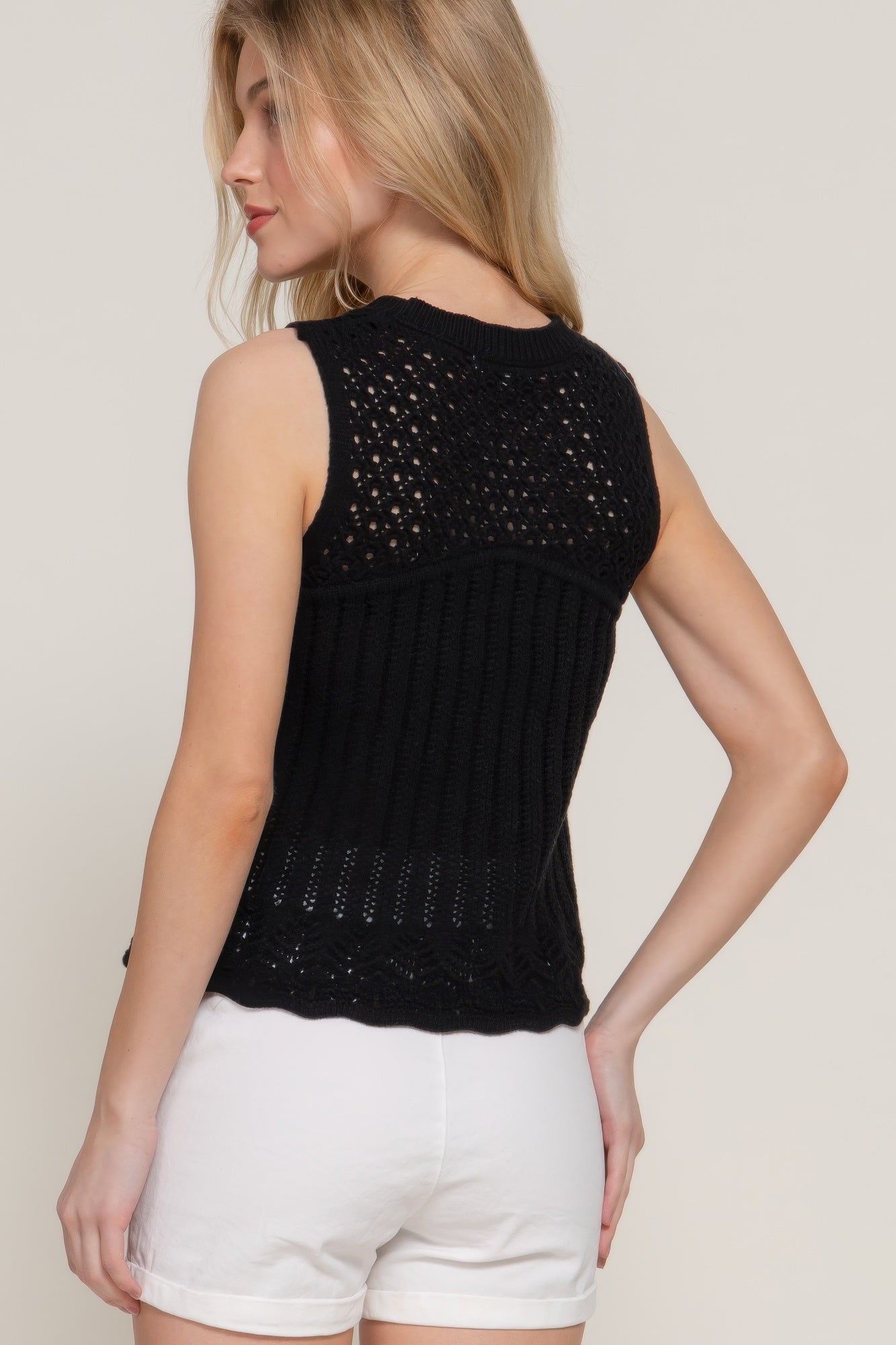 Sleeveless Crochet Spring Sweater | Mixtshop LLC
