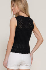 Sleeveless Crochet Spring Sweater | Mixtshop LLC