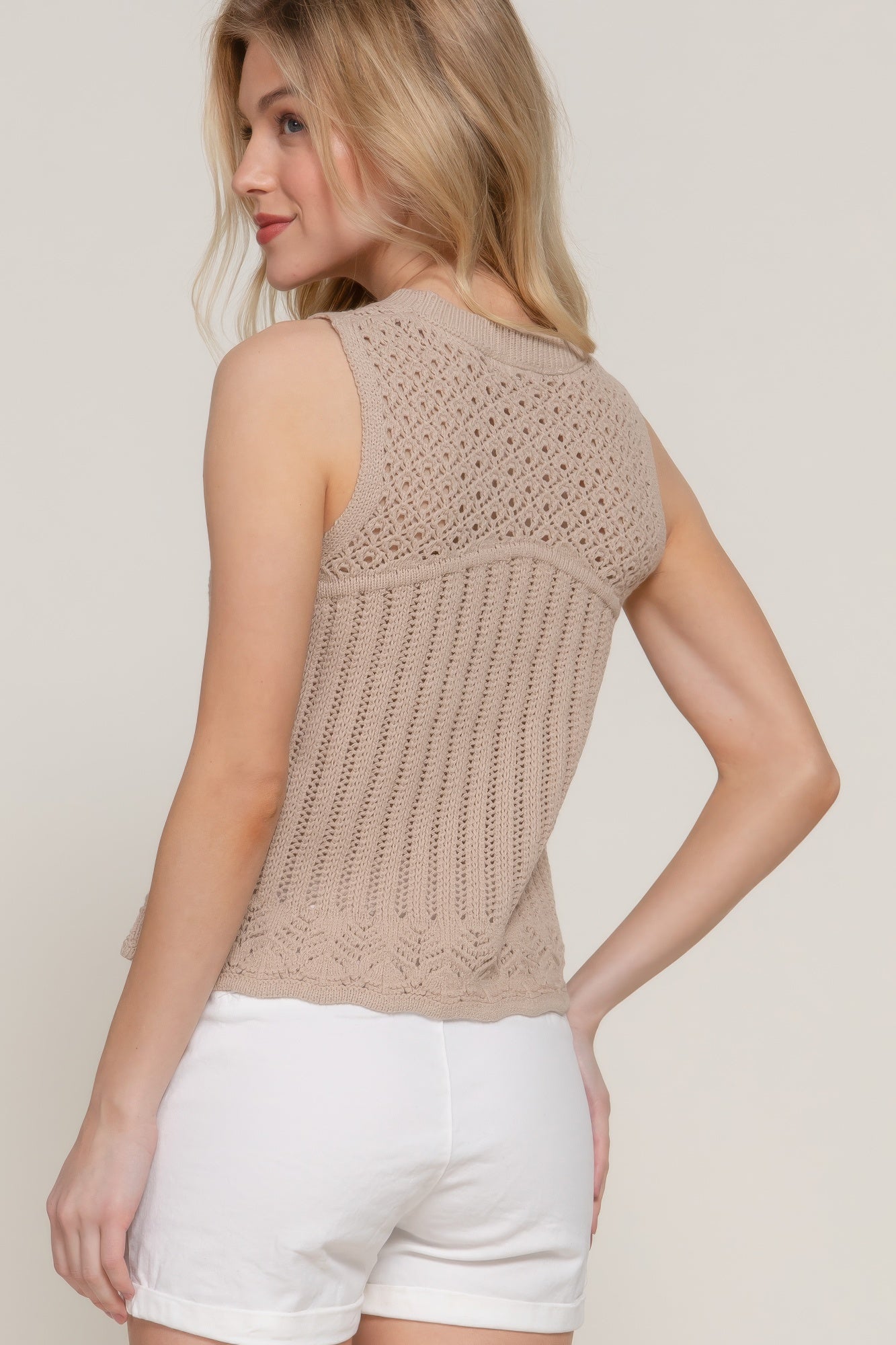 Sleeveless Crochet Spring Sweater | Mixtshop LLC