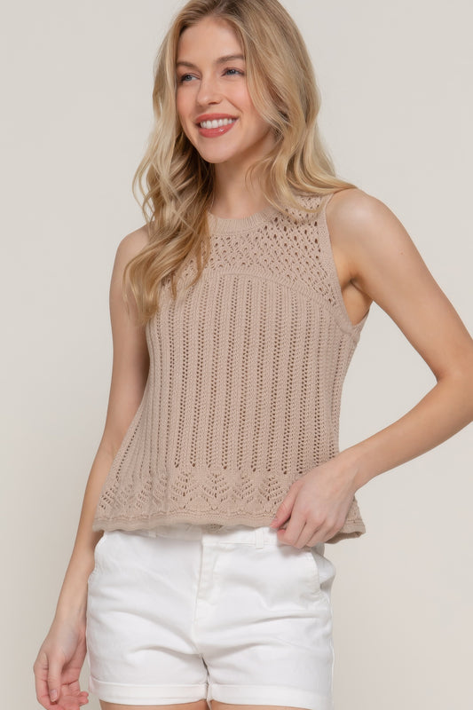 Sleeveless Crochet Spring Sweater | Mixtshop LLC