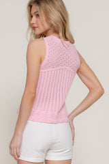 Sleeveless Crochet Spring Sweater | Mixtshop LLC