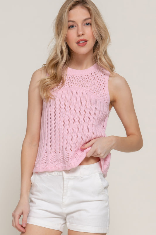 Sleeveless Crochet Spring Sweater | Mixtshop LLC