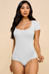 Short Sleeve V-neck Basic Bodysuit | Mixtshop LLC
