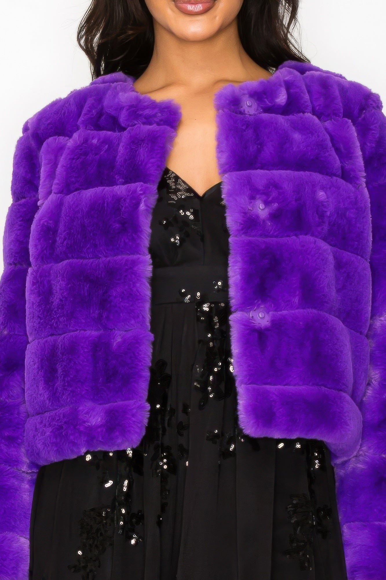 Faux Fur Buttoned Quilted Jacket | Mixtshop LLC