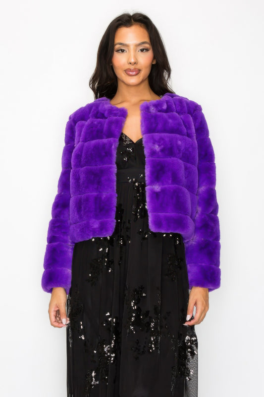 Faux Fur Buttoned Quilted Jacket | Mixtshop LLC