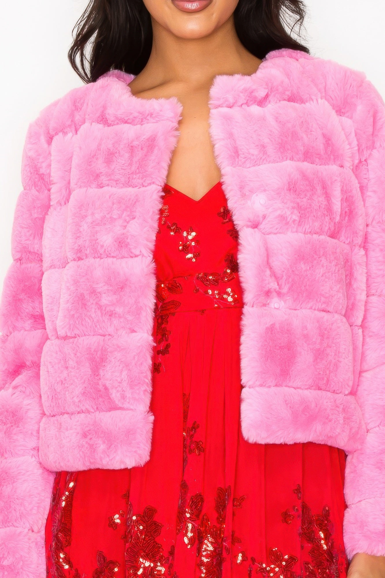 Faux Fur Buttoned Quilted Jacket | Mixtshop LLC