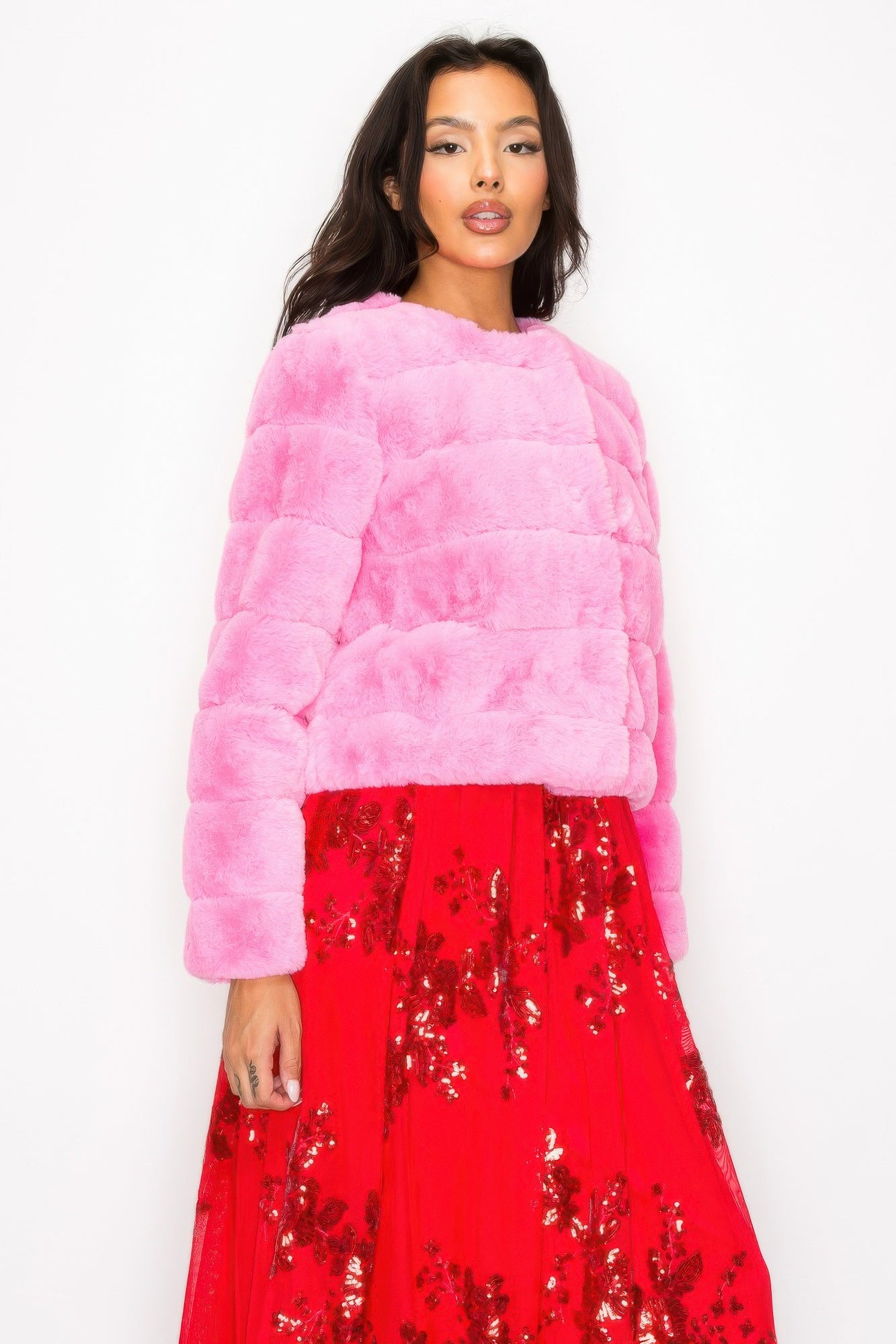 Faux Fur Buttoned Quilted Jacket | Mixtshop LLC