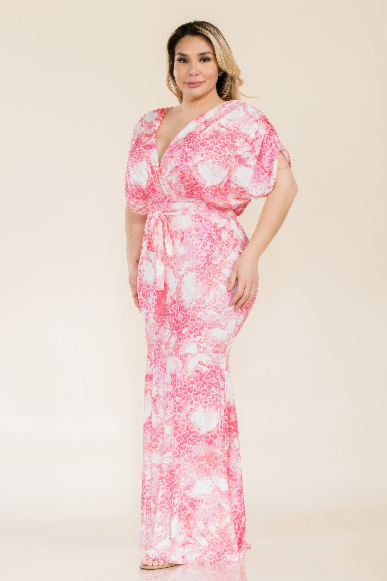 Printed Venesia Tie Waist Mermaid Maxi Dress | Mixtshop LLC