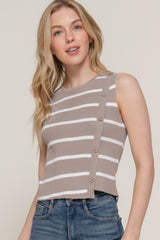 Sleeveless Diagonal Shape Stripe Spring Sweater | Mixtshop LLC