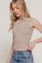 Sleeveless Polo Spring Sweater | Mixtshop LLC