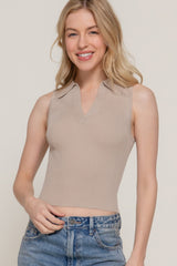 Sleeveless Polo Spring Sweater | Mixtshop LLC