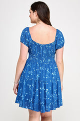 Floral Front-tie Elastic Waist Ruffle Dress | Mixtshop LLC