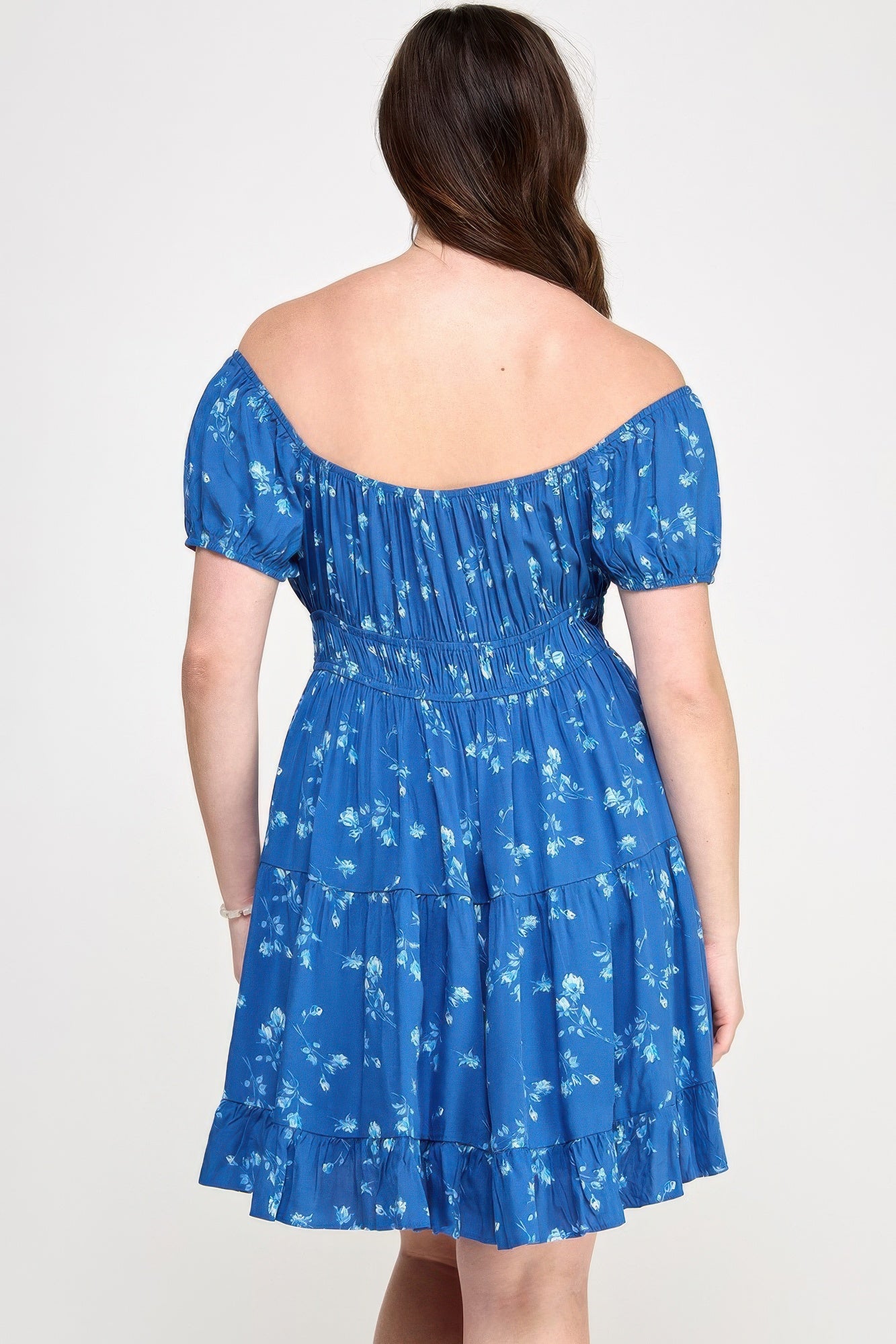 Floral Front-tie Elastic Waist Ruffle Dress | Mixtshop LLC