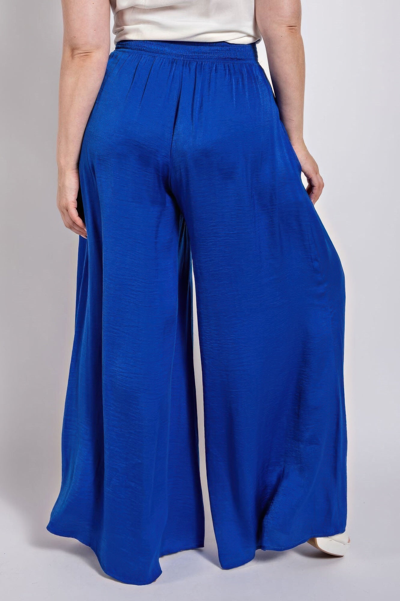 Washed Satin Wide Pants With Waist Smocked | Mixtshop LLC