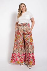 Flare Wide Leg And Waist Smocked Pants With Side Pocket | Mixtshop LLC