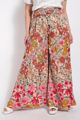 Flare Wide Leg And Waist Smocked Pants With Side Pocket | Mixtshop LLC