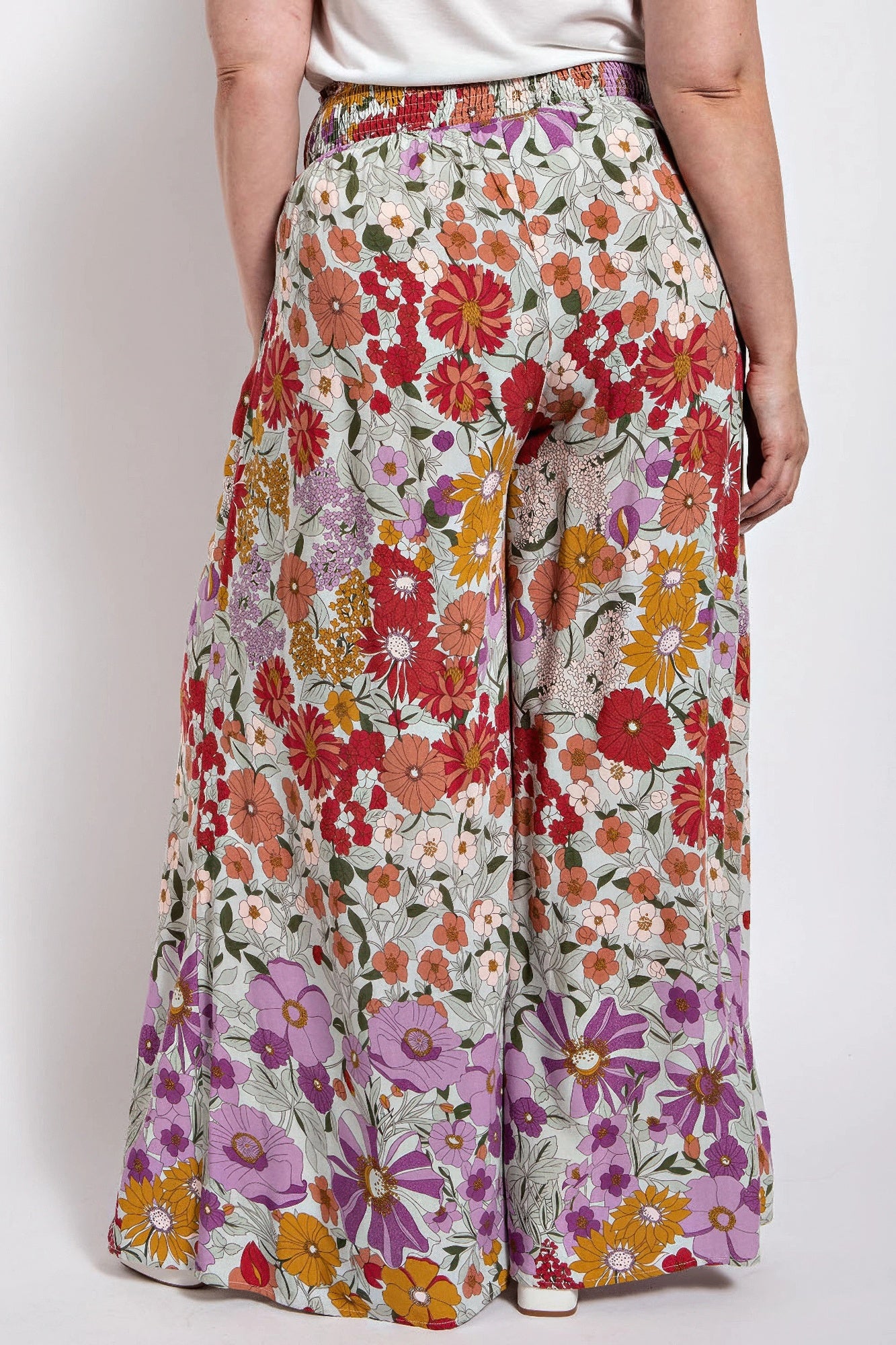 Flare Wide Leg And Waist Smocked Pants With Side Pocket | Mixtshop LLC