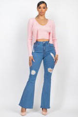 Crop Tank Top & Cardigan Sweater Set | Mixtshop LLC