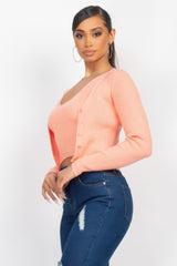 Crop Tank Top & Cardigan Sweater Set | Mixtshop LLC