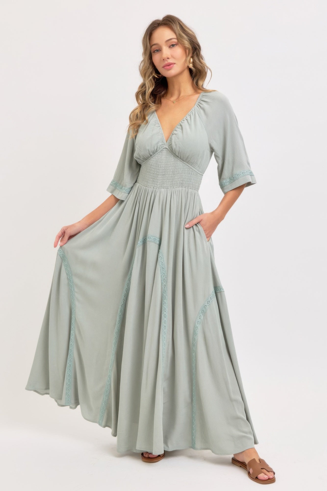 Romantic Flowy Maxi Dress | Mixtshop LLC