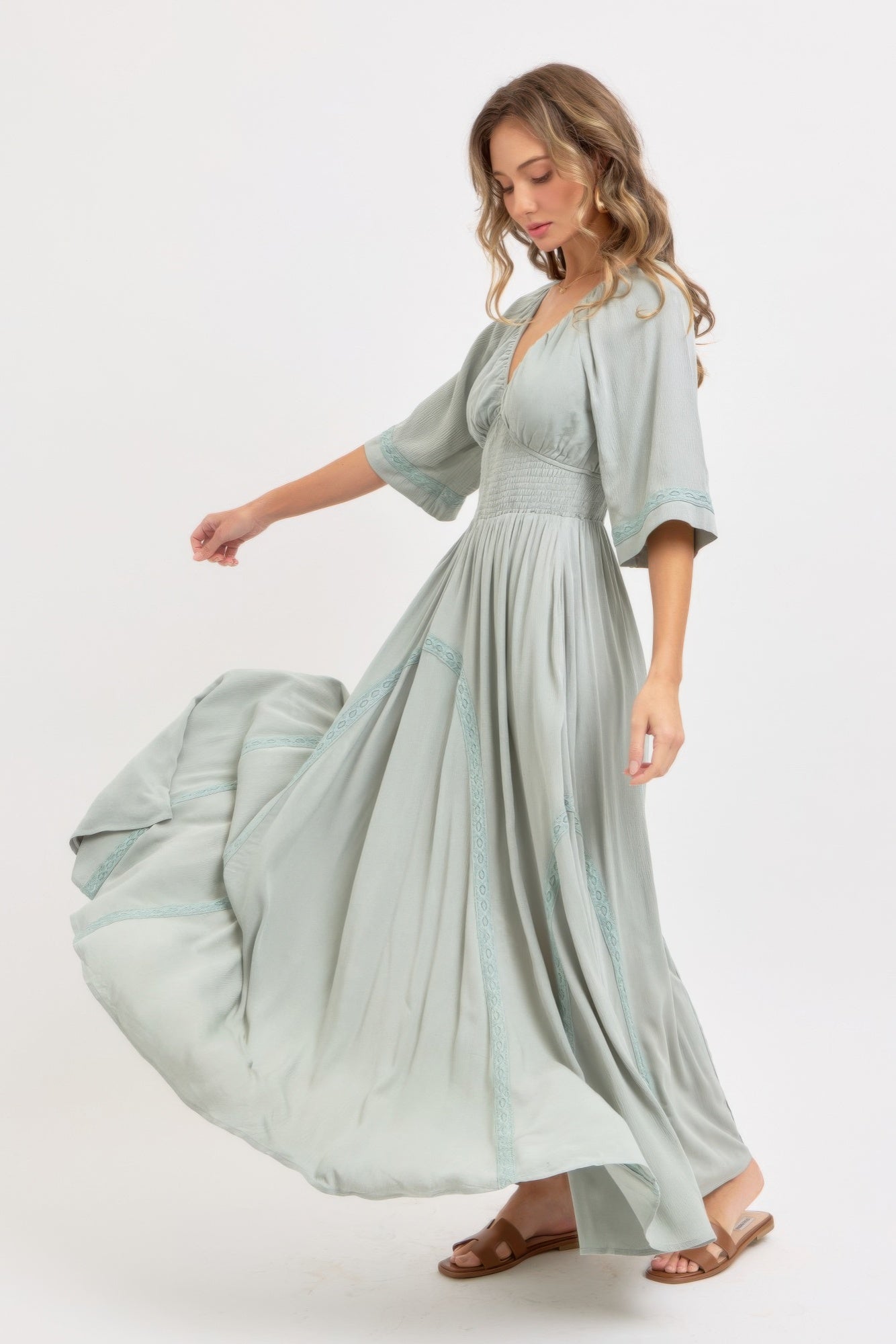 Romantic Flowy Maxi Dress | Mixtshop LLC