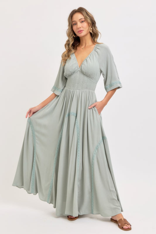 Romantic Flowy Maxi Dress | Mixtshop LLC