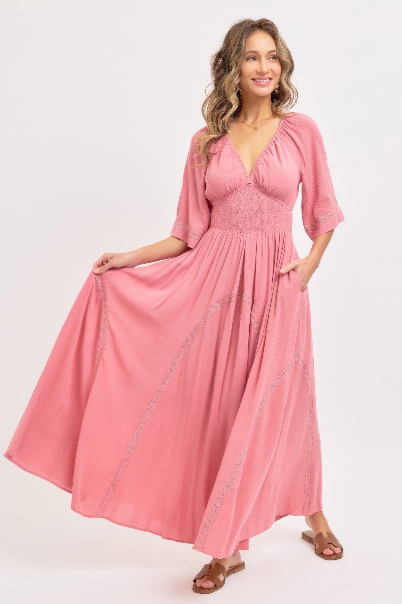 Romantic Flowy Maxi Dress | Mixtshop LLC