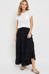 Cotton Gauze Tiered Maxi Skirt | Mixtshop LLC
