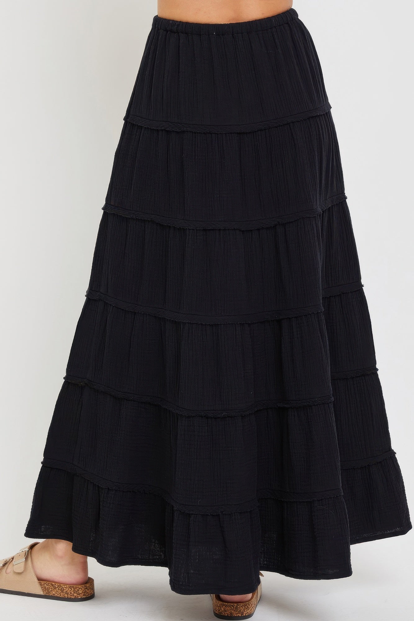 Cotton Gauze Tiered Maxi Skirt | Mixtshop LLC