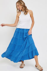 Cotton Gauze Tiered Maxi Skirt | Mixtshop LLC