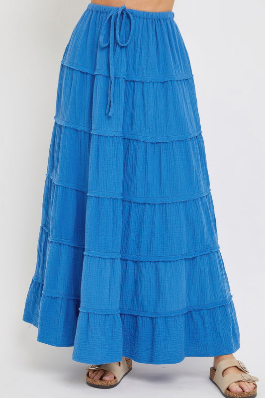 Cotton Gauze Tiered Maxi Skirt | Mixtshop LLC