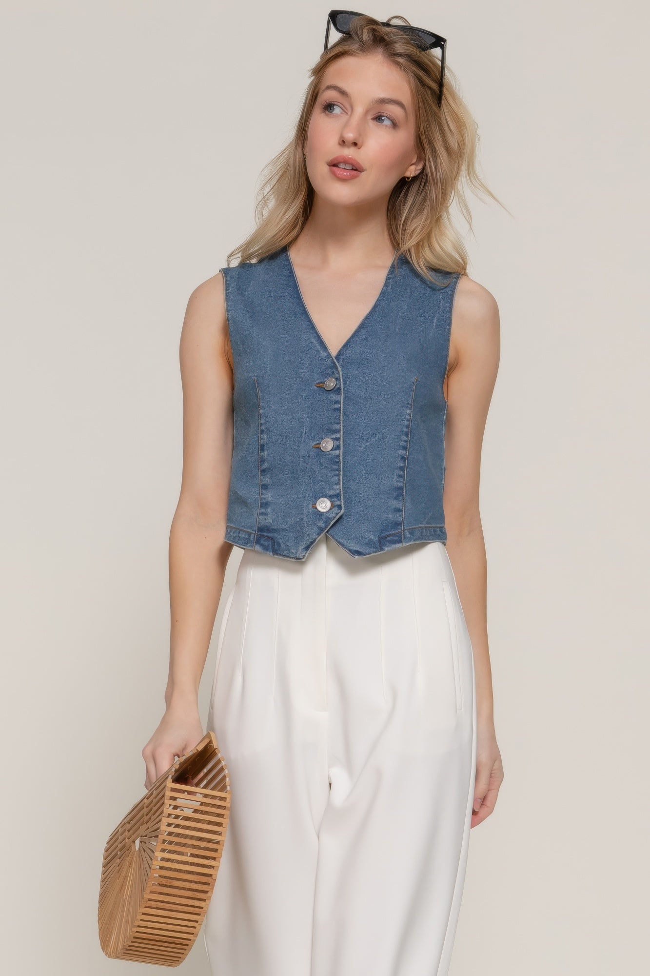 Stretch Denim Vest | Mixtshop LLC