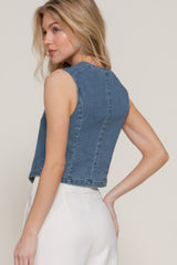 Stretch Denim Vest | Mixtshop LLC
