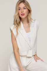 Lapel Collar W/shoulder Pads Vest | Mixtshop LLC