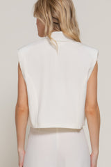 Lapel Collar W/shoulder Pads Vest | Mixtshop LLC