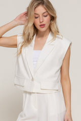 Lapel Collar W/shoulder Pads Vest | Mixtshop LLC