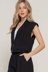 Lapel Collar W/shoulder Pads Vest | Mixtshop LLC