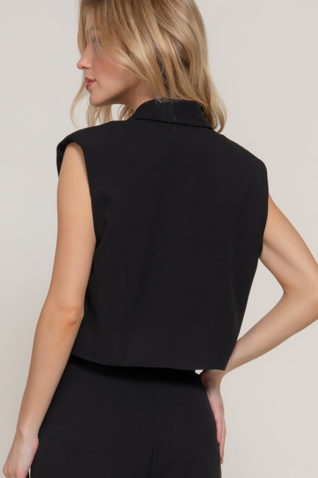 Lapel Collar W/shoulder Pads Vest | Mixtshop LLC