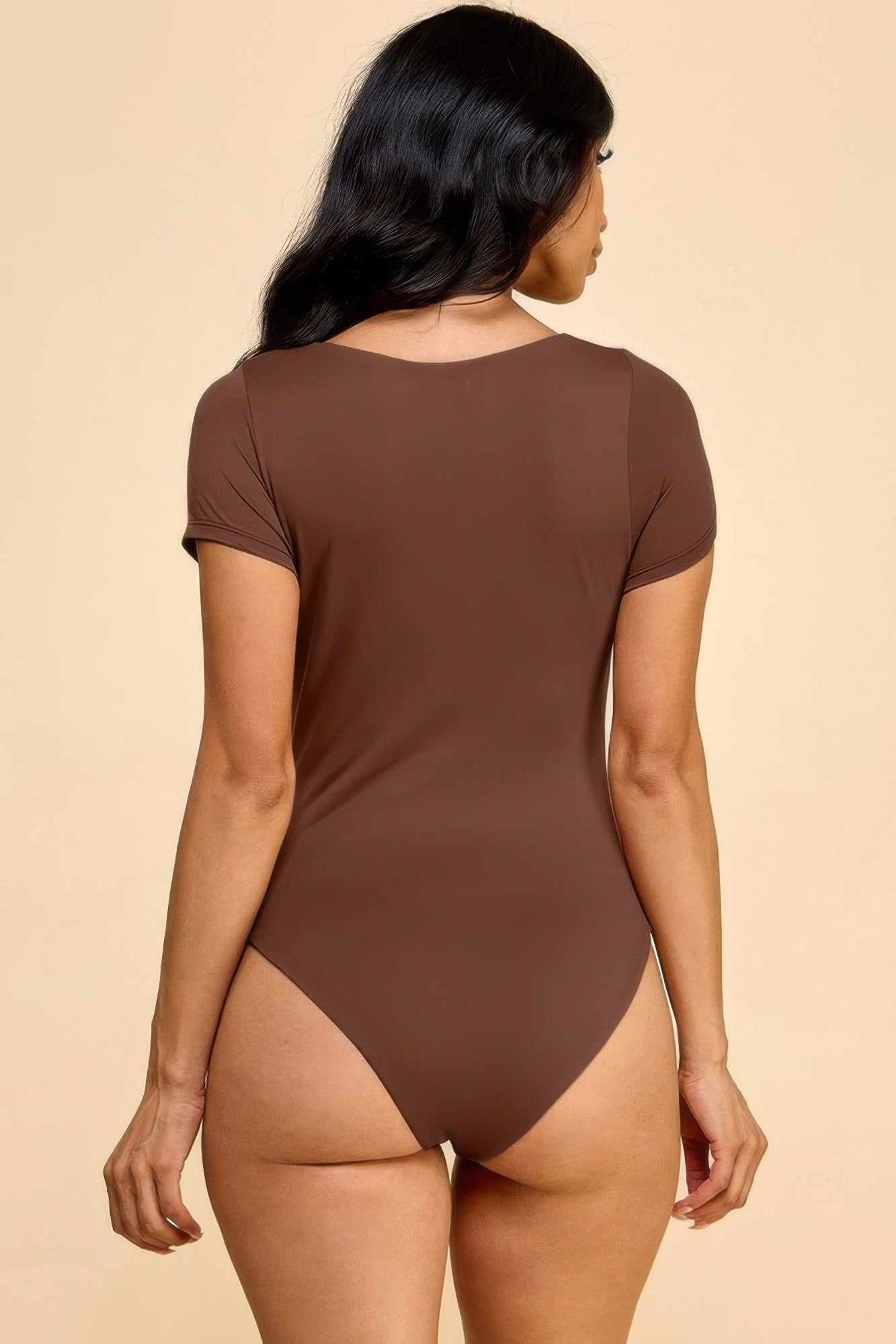 Short Sleeve Scoop Neck Double Layered Bodysuit | Mixtshop LLC
