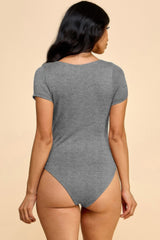 Short Sleeve Scoop Neck Double Layered Bodysuit | Mixtshop LLC