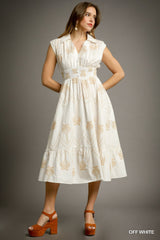 Tropical Breeze Embroidered Midi Dress | Mixtshop LLC