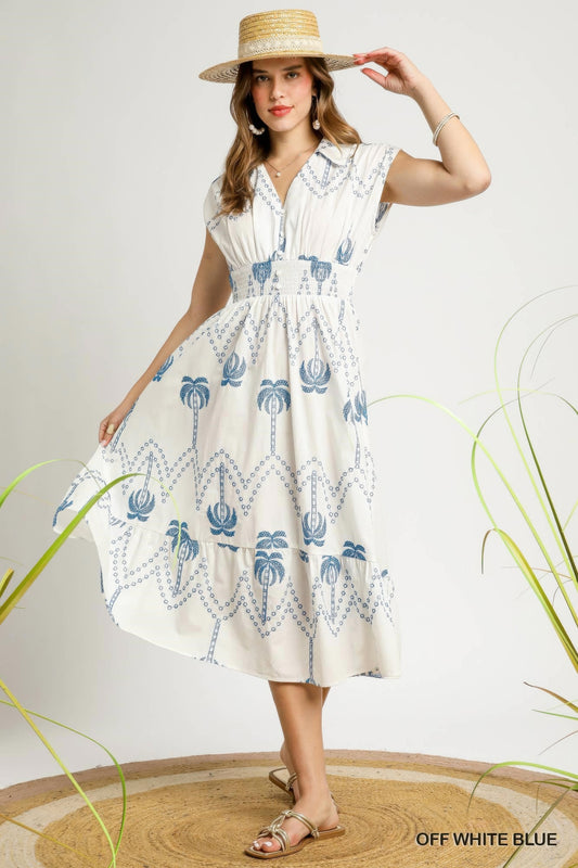 Tropical Breeze Embroidered Midi Dress | Mixtshop LLC