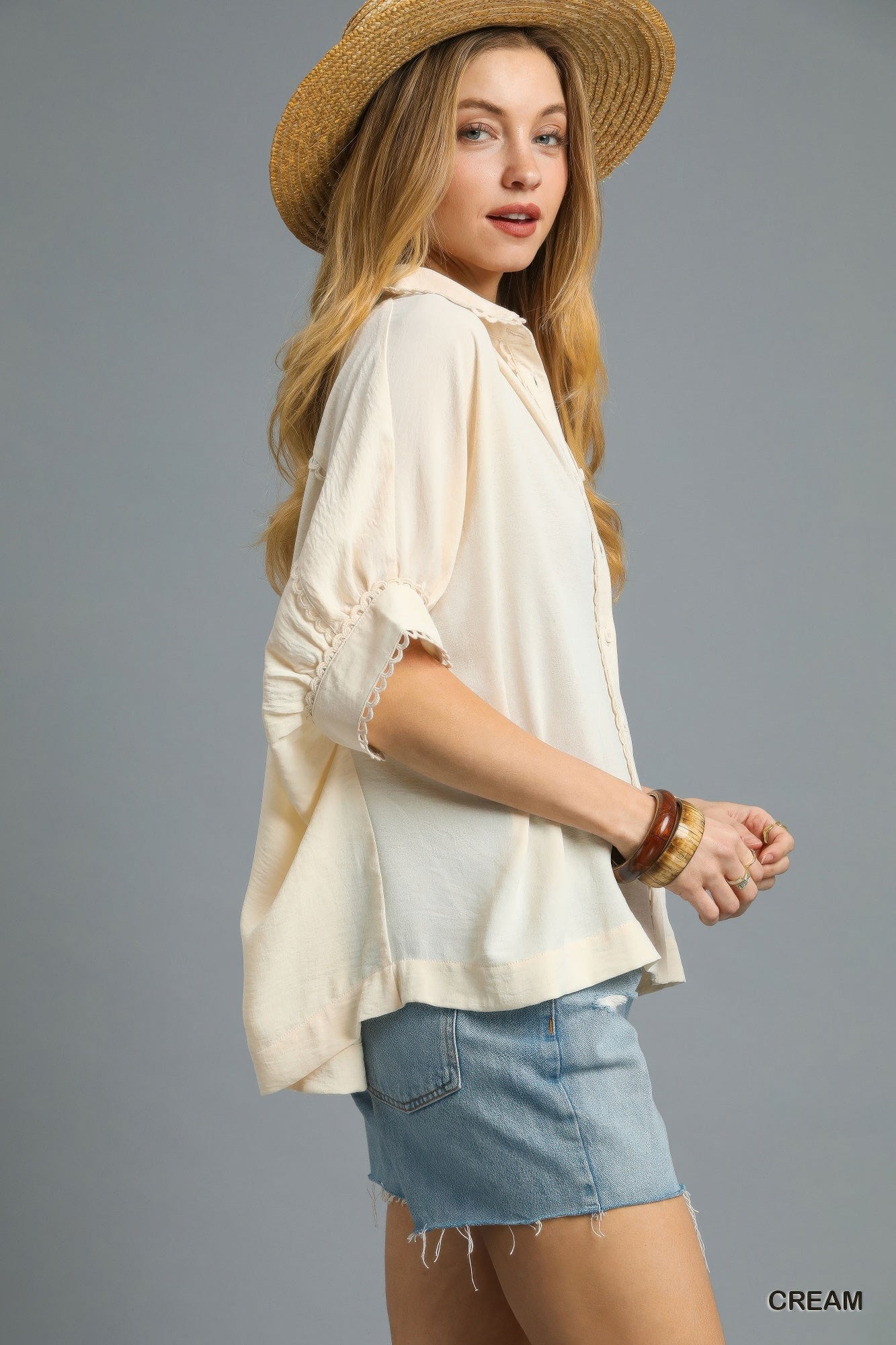 Fresh Flair Scallop Trim Blouse | Mixtshop LLC