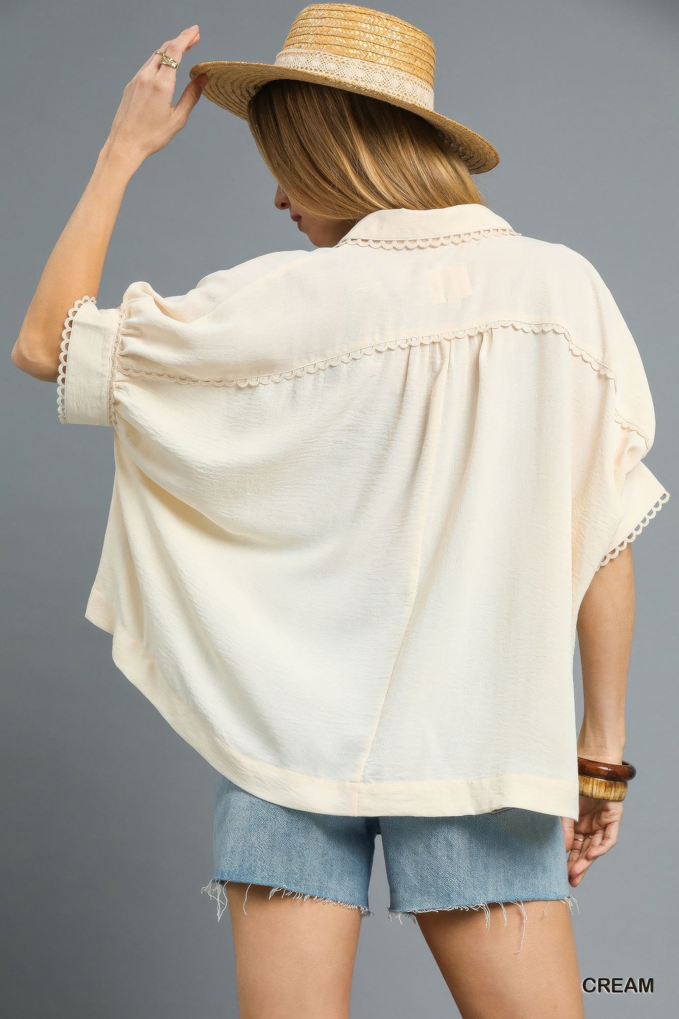 Fresh Flair Scallop Trim Blouse | Mixtshop LLC