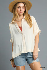Fresh Flair Scallop Trim Blouse | Mixtshop LLC