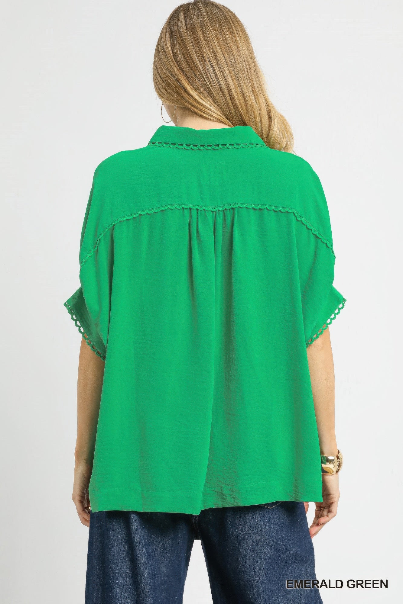 Fresh Flair Scallop Trim Blouse | Mixtshop LLC